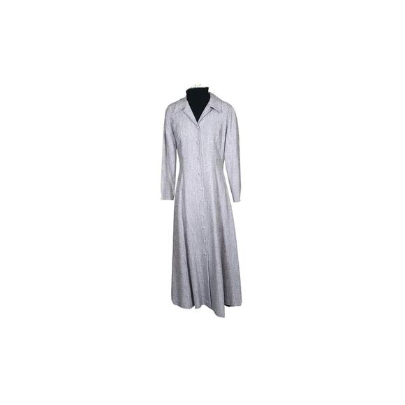 Custom-Made Heathered Grey Wool Maxi Coat By Cynthia Guffey Couture Size 10-12 - Picture 1 of 13